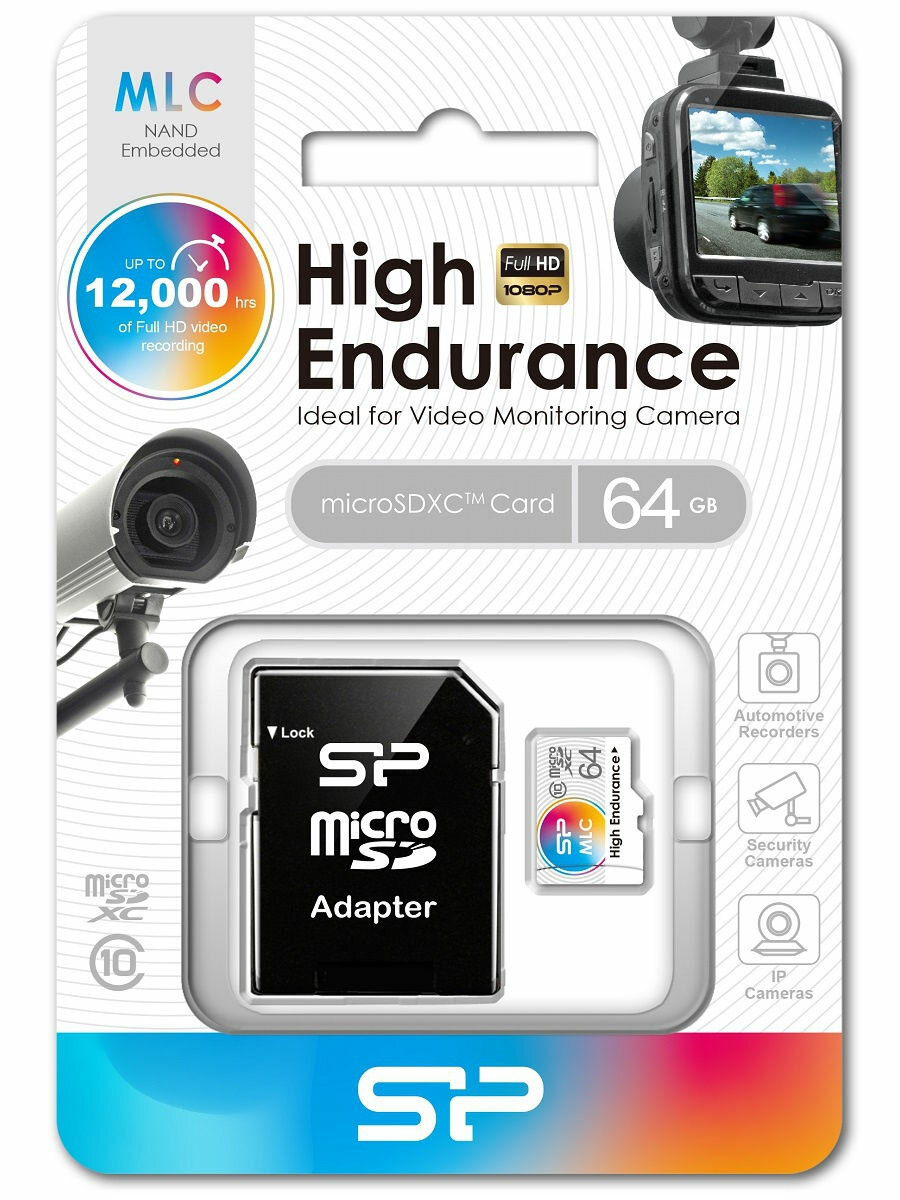 Флеш карта microSD 64GB Silicon Power High Endurance microSDXC Class 10 UHS-I U3 (SD адаптер), MLC - фото №5