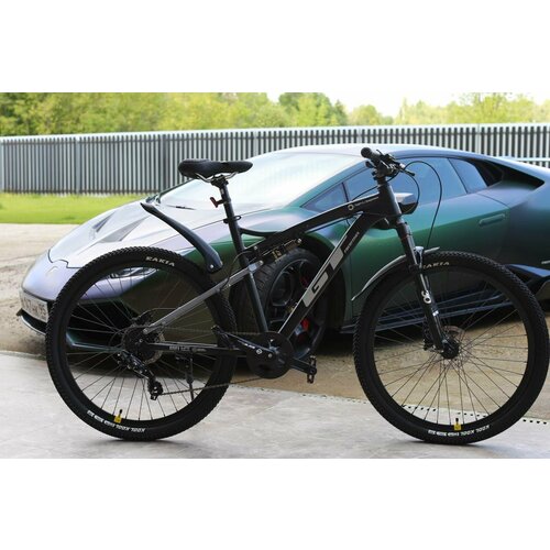 Велосипед Richiesto GT 126 275 Алюминиевая рама Тормоза Гидравлика Взрослыйподростковый Спортивный черный с белой надписью 3120000₽