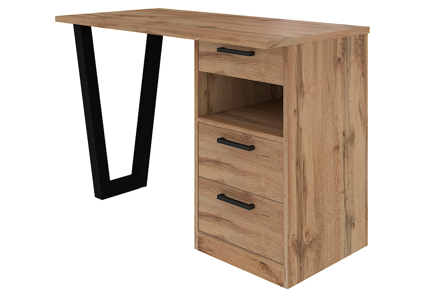 Письменный стол Лофт DQ Work Loft 110х752х55 см цвет чёрный дуб табачный