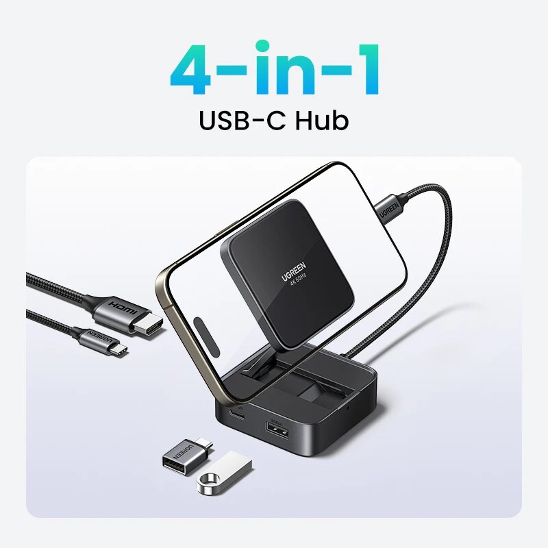 UGREEN 4K 60 Гц, HDMI, PD100W, USB 3,0, 4-in-1 Foldable
