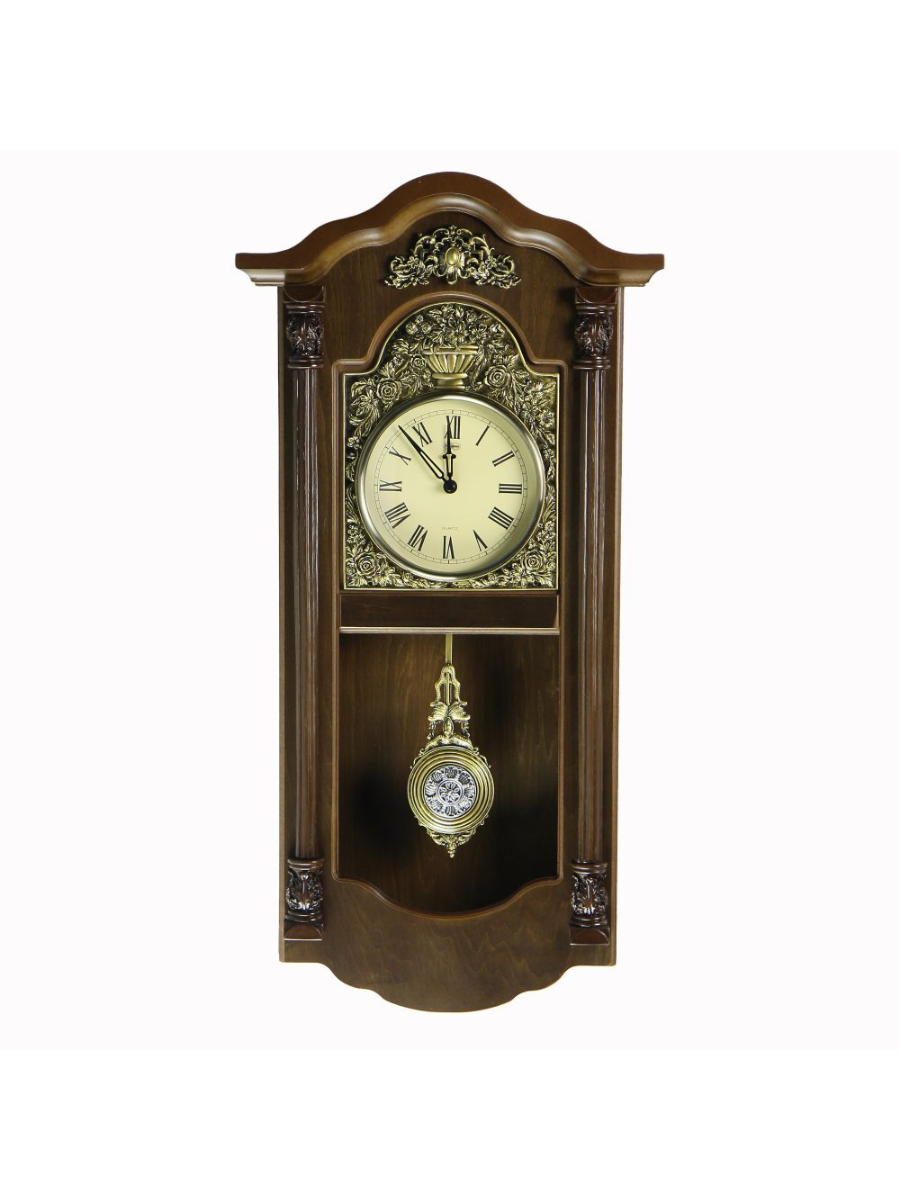 Настенные часы Helios Line "Сад Роз" с маятником шпон МДФ полистоун