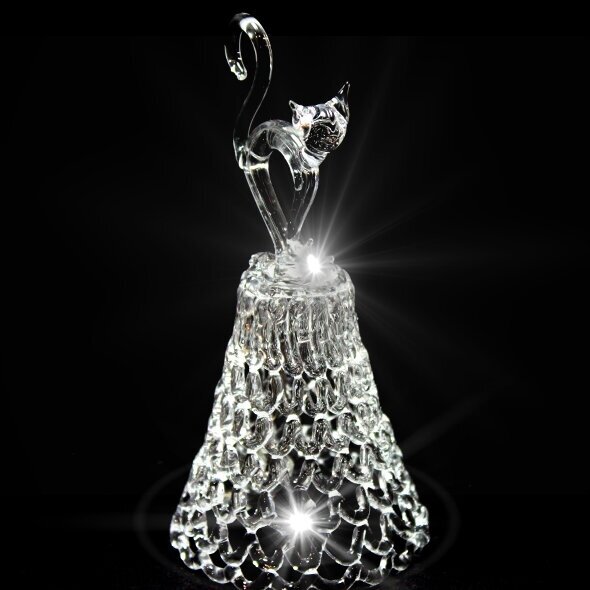 GH-M027 Колокольчик хрустальный «Кот», средний, Гусь Хрустальный — фото 1