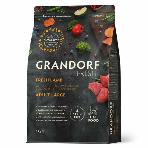 GRANDORF Fresh Cat LARGE Lamb&Sweet Potato крупные кошки 8кг