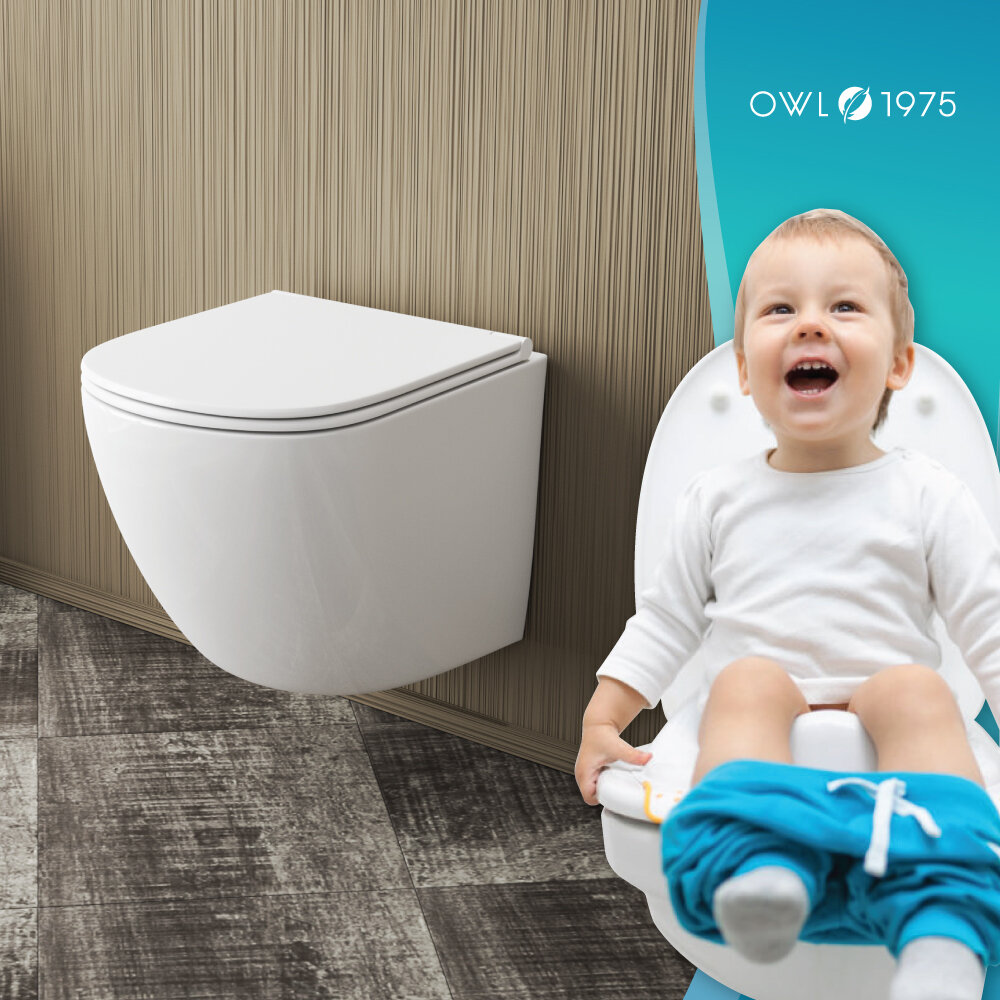 Унитаз подвесной безободковый OWL Vind Cirkel-H с сиденьем DP микролифт (система смыва Торнадо)