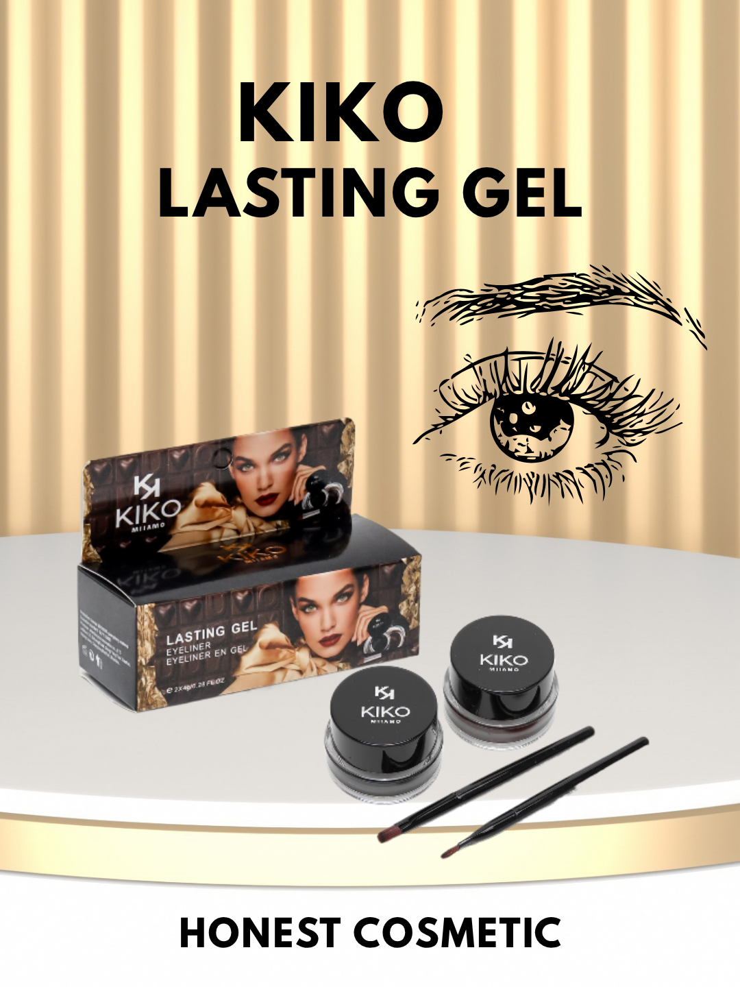 Гель для подводки глаз и бровей 2 в 1, водостойкий, черный, коричневый, 2*4 гр