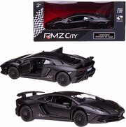 Машинка металлическая Uni-Fortune RMZ City серия 1:32 Lamborghini Aventador LP 750-4 Superveloce, инерционный, цвет черный матовый, двери открываются