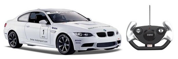 Машина р/у 1:14 BMW M3 спортивная версия, цвет белый матовый, светящиеся фары