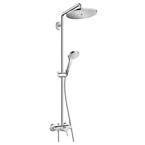 Душевая стойка hansgrohe Croma 1jet Showerpipe 26791000, хром хром 1600 мм душевая стойка hansgrohe croma 220 showerpipe 27222000 хром хром 1600 мм