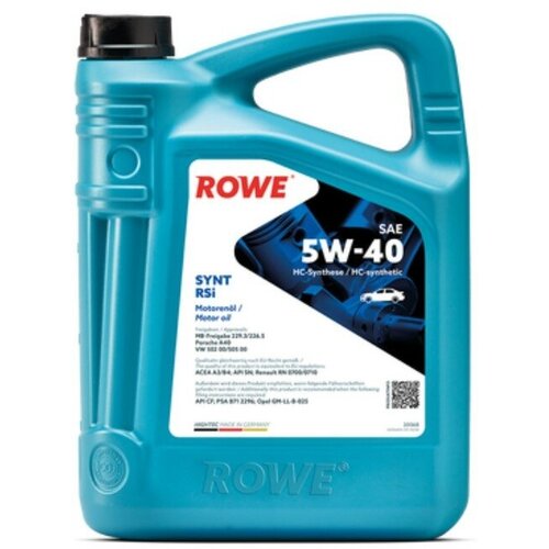 ROWE Масло Моторное 5w-40 Rowe 5л Нс-Синтетика Hightec Synt Rsi A3/B4