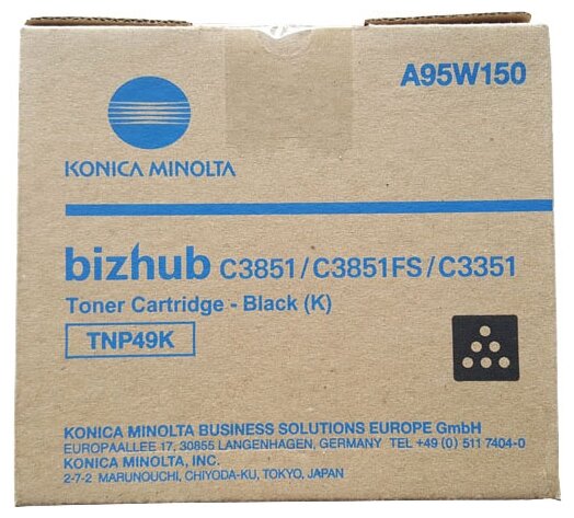 Тонер-картридж Konica Minolta TNP-49K A95W150 черный для bizhub C3351/C3851/C3851FS