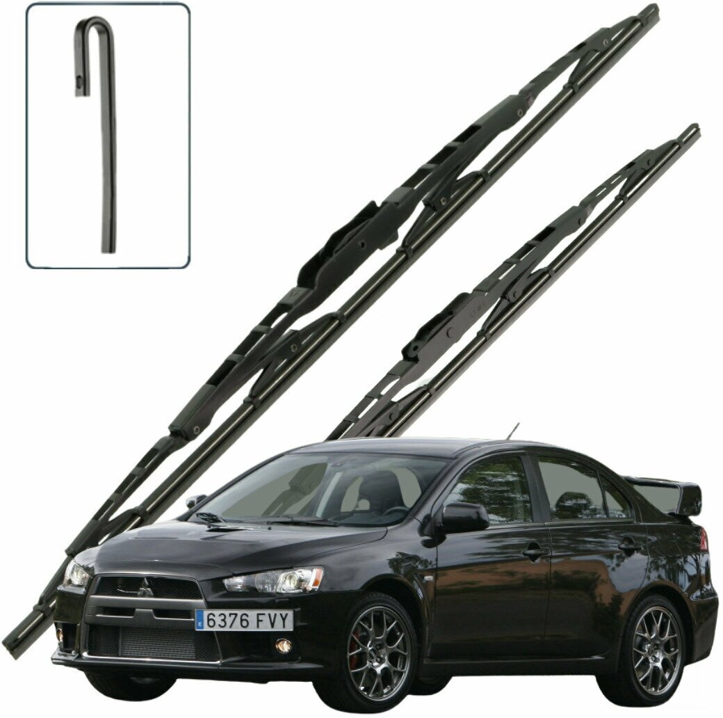 Дворники Mitsubishi Lancer Evolution (10) CZ4A Митсубиси Лансер Эволюшн седан 2008 2009 2010 2011 2012 2013 2014 2015 2016 2017 каркасные 600-400 2шт