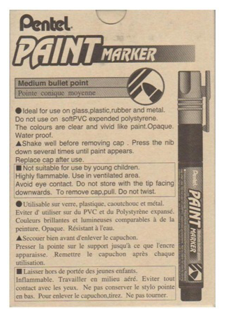 Маркер перманентный Pentel "Paint" 4,6 мм, с круглым наконечником, черный - фото №9