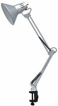 Светильник настольный СНС 13С 60Вт E27 230В под лампу на струбцине серебр. (кор.) IN HOME 4690612012889