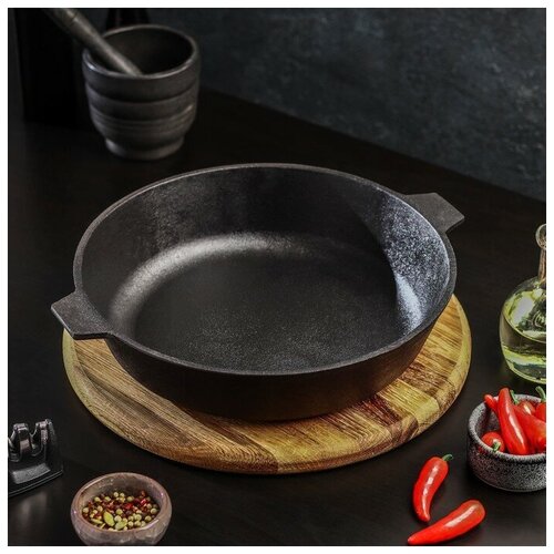 Сковорода литая чугунная Magma d 26 см h 6 см с двумя ушками 3675₽