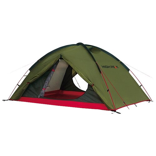 палатка high peak woodpecker 3 зеленыйкрасный 340х190х220 10194 Палатка трекинговая трёхместная High Peak Woodpecker 3, зеленый