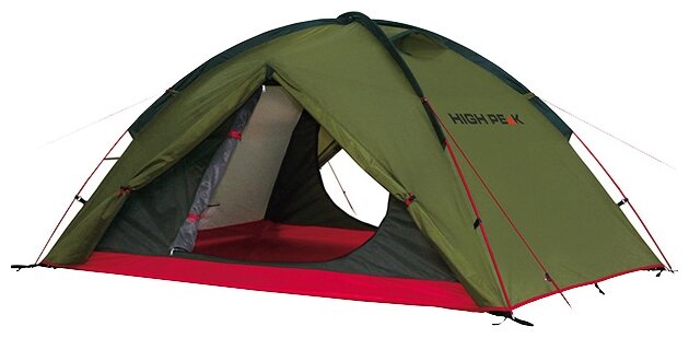 Палатка High Peak Woodpecker 3 зеленый/красный, 340х190х220, 10194