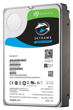 Жесткий диск Seagate Original SATA-III 8Tb ST8000VE0004 SkyHawkAI (7200rpm) 256Mb 3.5"