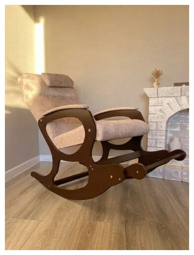 Кресло качалка для взрослых, классическая для дома и для дачи, велюр