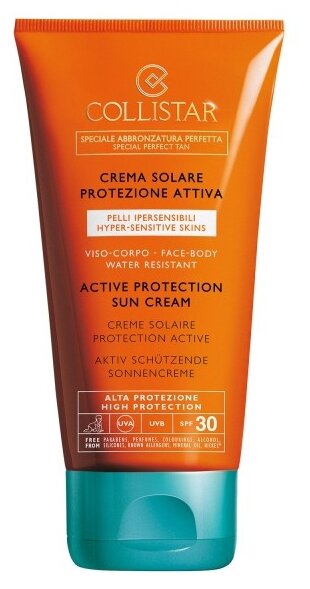 Collistar Солнцезащитный крем для лица и тела Crema Solare Protezione Attiva SPF 30 150мл