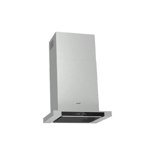 вытяжка gorenje el classico dk 63 mclb каминная 621 м3 ч 4 скорости 63 см чёрная Купольная вытяжка Gorenje GHT 63 X, цвет корпуса серебристый, цвет окантовки/панели черный