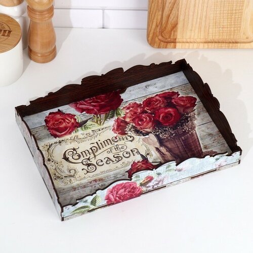 Поднос малый Розы 28х205х55 см 664₽