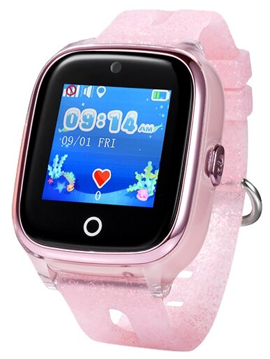 Умные часы для детей Wonlex Smart Baby Watch KT01 (2G) с сим картой, функцией телефона, GPS трекером, камерой, кнопкой SOS и вибровызовом. Розовый