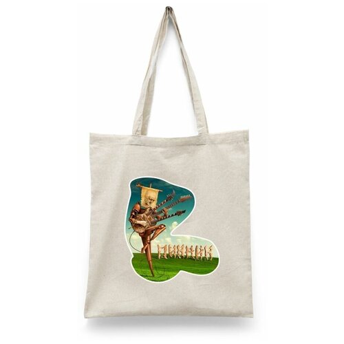 фото Сумка-шоппер унисекс каждому своё "пикник/рок-группа/шклярский" белая