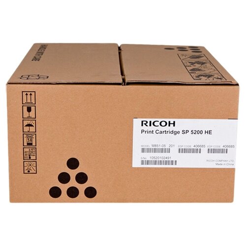 Картридж Ricoh SP 5200HE, 25000 стр, черный 1 шт нижний ролик m052 4059 давления для ricoh sp5200 5210 5200s 5200dn sp5210dn 5210sf 5210sr