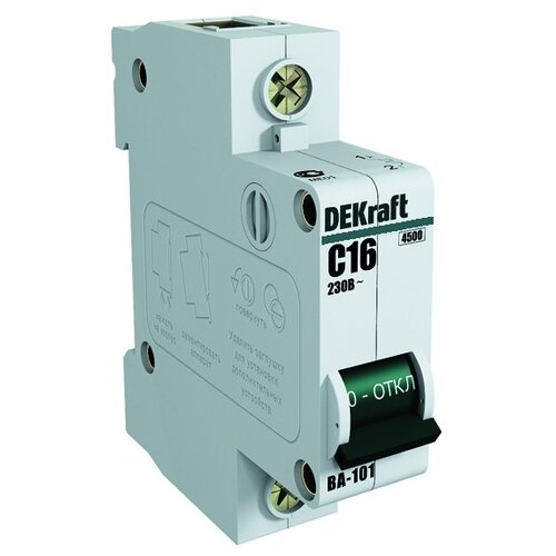 Автоматический выключатель DEKraft ВА-101 1P (D) 4,5kA 2 А