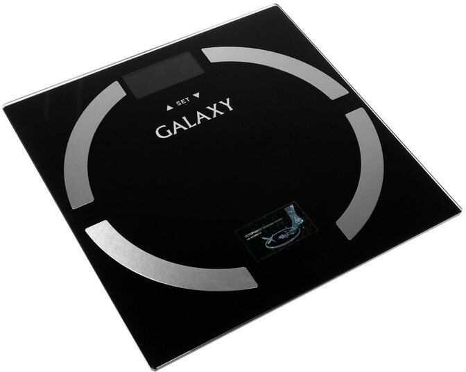 Весы напольные Galaxy GL 4850, диагностические, до 180 кг, 2хAAA, стекло, чёрные