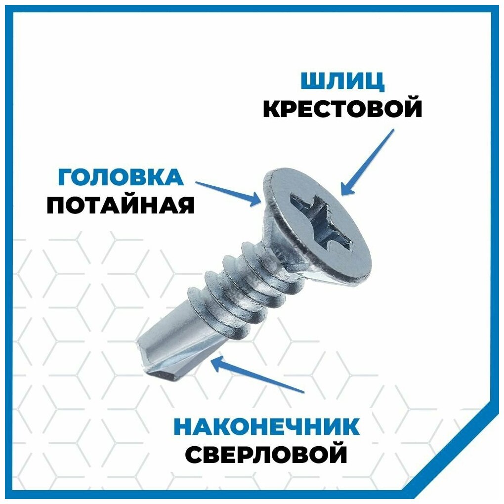 Саморезы Стройметиз для оконного профиля 3.9х16, сталь, покрытие - цинк, 30 шт.