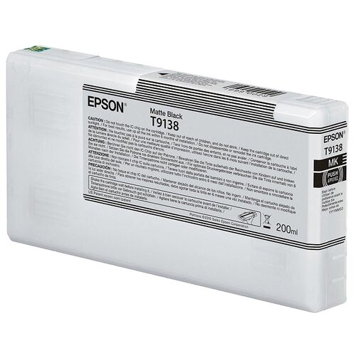 Картридж Epson C13T913800, 200 стр, черный матовый картридж epson c13t913b00 i c green 200ml для surecolor sc p5000