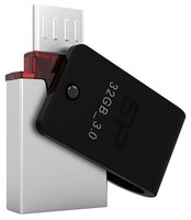 Флешка Silicon Power Mobile X31 32GB черный/серебристый