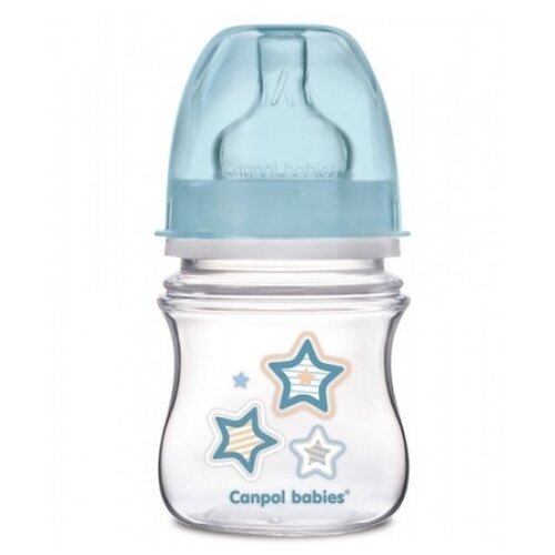 фото Canpol babies бутылочка антиколиковая с широким горлом easystart newborn baby 120 мл с рождения, голубой