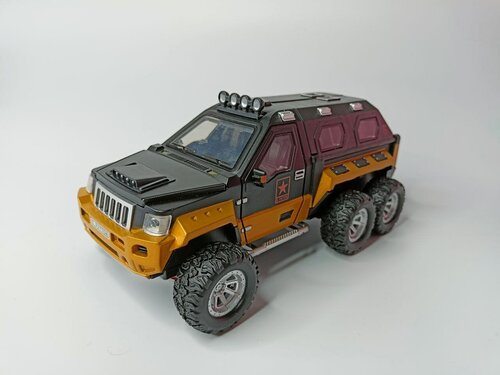 Модель автомобиля Джип G.Patton GX коллекционная металлическая игрушка масштаб 1:124 желтый