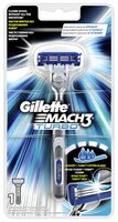 Бритвенный станок Gillette Mach3 Turbo сменные лезвия: 3 шт.