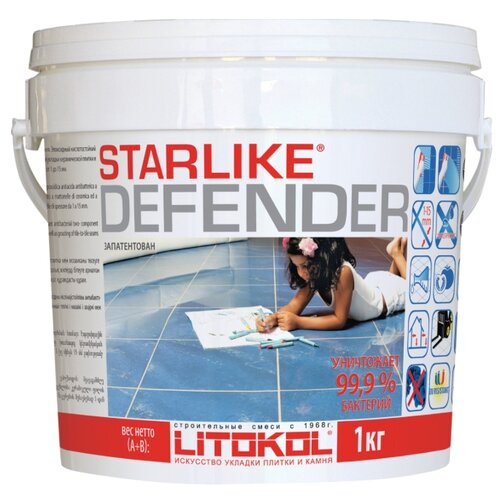 Litokol Starlike Defender С.560 1кг. Серый цемент. Эпоксидная затирка для швов LITOKOL