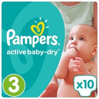 Pampers подгузники Active Baby-Dry 3 (5-9 кг) 10 шт.