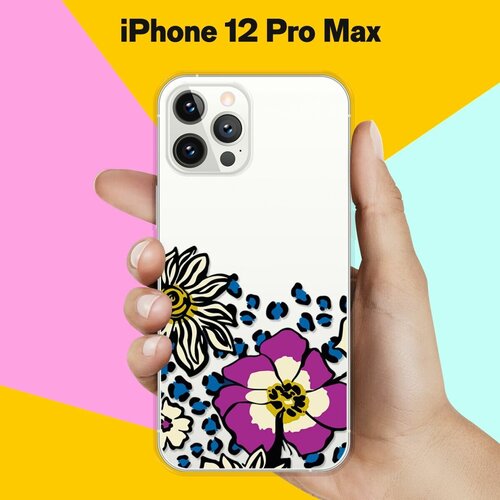 Силиконовый чехол Цветы с узором на Apple iPhone 12 Pro Max силиконовый чехол корги узором на apple iphone 11 pro max