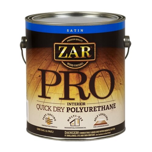 Лак Zar Interior Oil Base Poly PRO професиональный полиуретановый для внутренних работ (Полуматовый,gal (US) 3,78 л.)