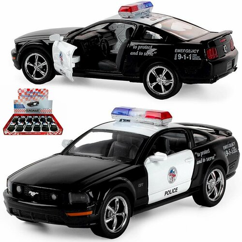 Металлическая машинка игрушка 1:38 2006 Ford Mustang GT Police (Форд Мустанг Полицейский) инерционная / Черный металлическая машинка kinsmart 1 38 2006 ford mustang gt kt5091d инерционная желтый