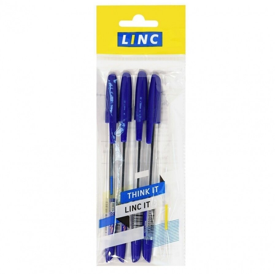 Набор шариковых ручек Linc Corona Plus (0.35мм, синий цвет чернил) 4шт. (3002N/blue/4)