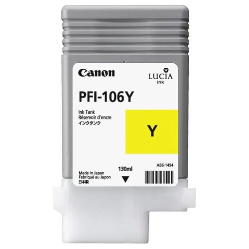 canon картридж оригинальный canon pfi 106y 6624b001 желтый 130 мл Картридж Canon PFI-106Y (6624B001), 130 стр, желтый