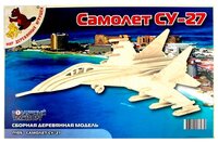 Сборная модель Мир деревянных игрушек Самолет Су-27 (П105)