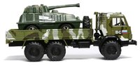 Набор техники ТЕХНОПАРК КамАЗ Вооруженные силы с военной техникой (KAMAZ-24) 1:43 зеленый камуфляж