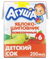 Сок осветленный Агуша Яблоко-шиповник (Tetra Pak), с 5 месяцев 0.2 л