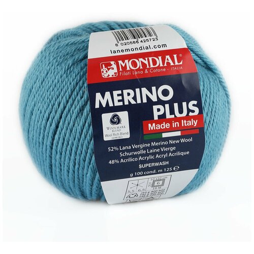 Пряжа Merino Plus Mondial - 1 моток (125 м, 100 гр), цвет 207