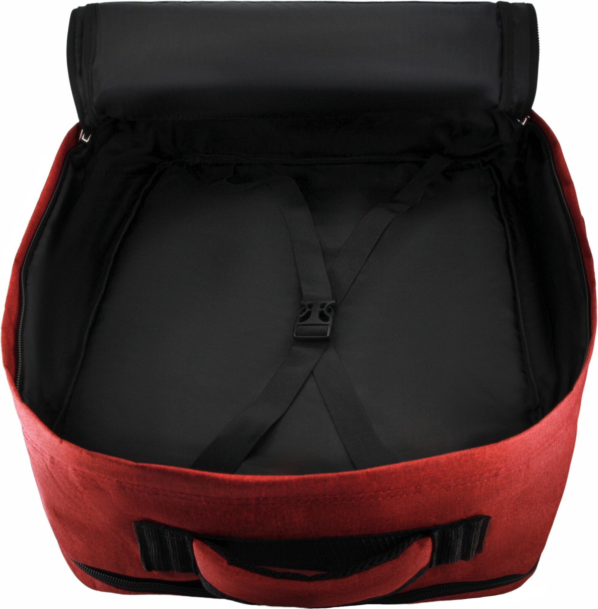 Сумка дорожная сумка-рюкзак Optimum, 44 л, 55х40х20 см, ручная кладь, отделение для ноутбука, фиксирующие ремни, водонепроницаемая, красный - фотография № 7