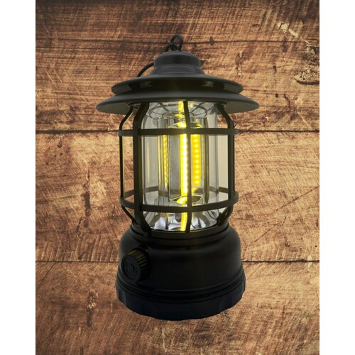 фото Кемпинговый ручной фонарь светодиодный аккумуляторный, черный. для отдыха на природе, для туризма, в палатку perfeo
