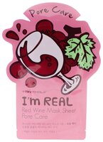 TONY MOLY тканевая маска I’m Real Red Wine для сужения пор, 21 г